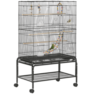 Pawhut Bird Cage with Stand Wheels