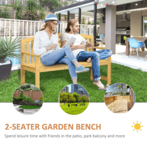 Outsunny Garden Bench 2 Person Wooden