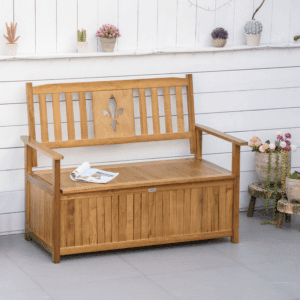 Outsunny Bench 2 Seater Wood Garden Storage