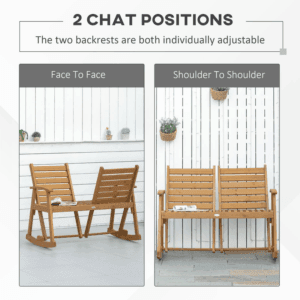 Outsunny Rocking Bench w/ Backrests