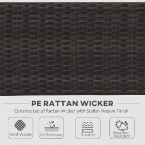 Outsunny 4pc Rattan Wicker Sofa 2-Seater Loveseat