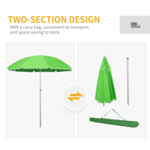 Outsunny 1.96m Beach Umbrella Green