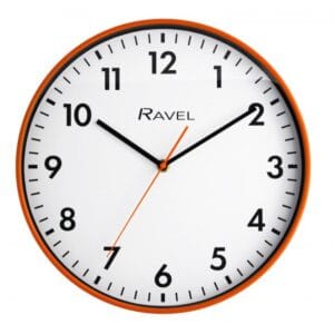 Ravel Wall Clock 30cm White Dial Orange