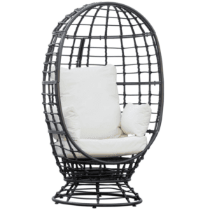 Outsunny Swivel Egg Chair Rattan with Cushion