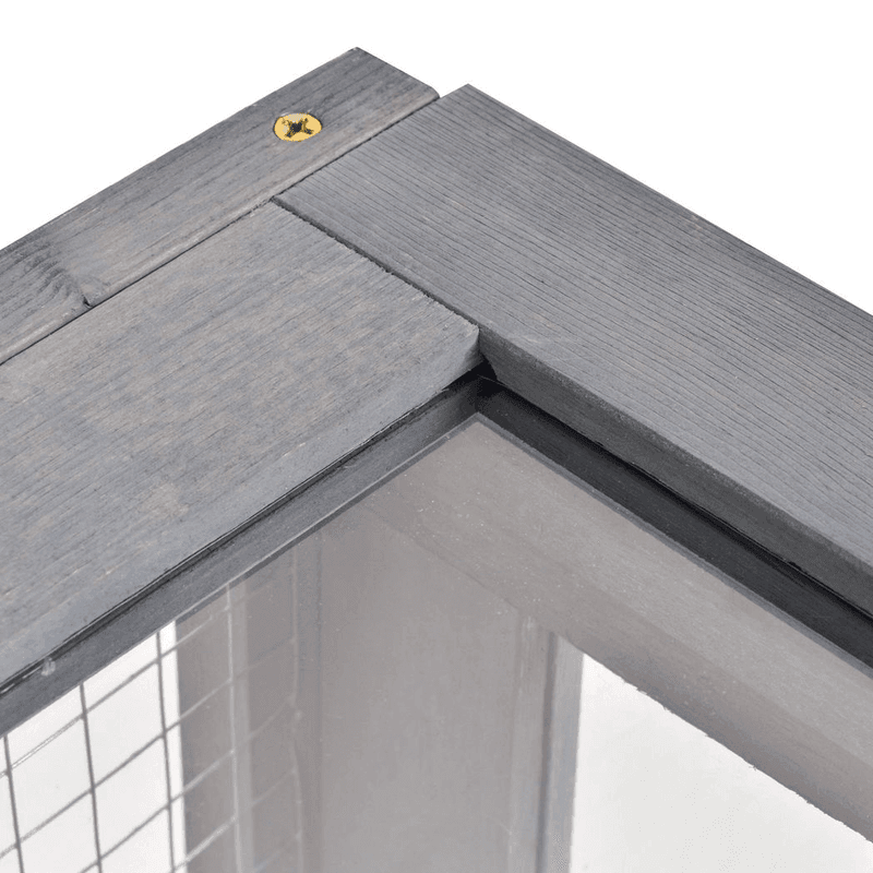 PawHut Tortoise House with Mesh Roof Grey PawHut Tortoise House with Mesh Roof Grey