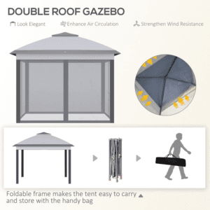 Outsunny Pop Up Gazebo Grey