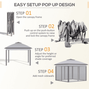 Outsunny Pop Up Gazebo Grey