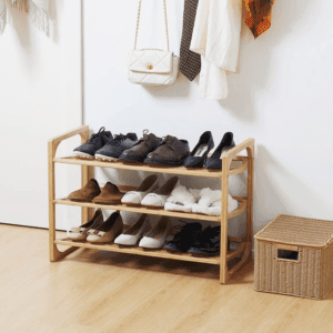 Homcom Bamboo Shoe Rack 3-tier Storage