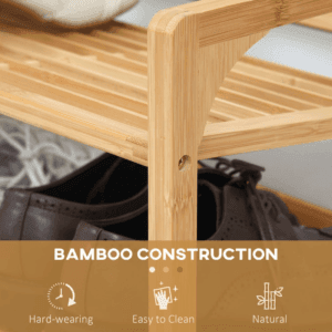 Homcom Bamboo Shoe Rack 3-tier Storage