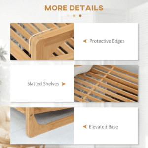 Homcom Bamboo Shoe Rack 3-tier Storage