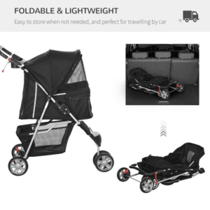 PawHut Pet Stroller Pushchair w/ 3 Wheels
