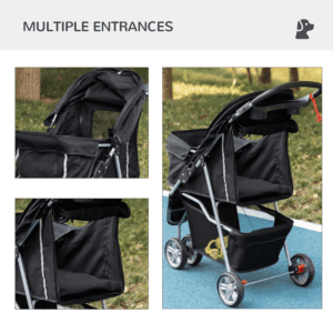 PawHut Pet Stroller Pushchair w/ 3 Wheels