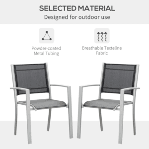 Outsunny 2 pcs Patio Dining Chairs Mesh Seat