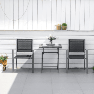 Outsunny 2 pcs Patio Dining Chairs Mesh Seat