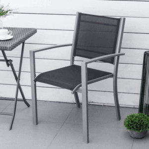 Outsunny 2 pcs Patio Dining Chairs Mesh Seat