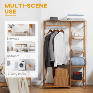 Homcom Bamboo Clothes Rail 6 Tier