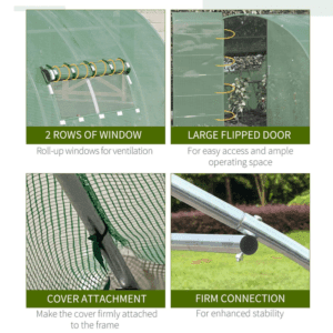 Outsunny Polytunnel Greenhouse Galvanised Steel