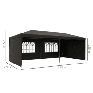 Outsunny 6mx3m Gazebo Dark Grey