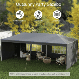Outsunny 6mx3m Gazebo Dark Grey