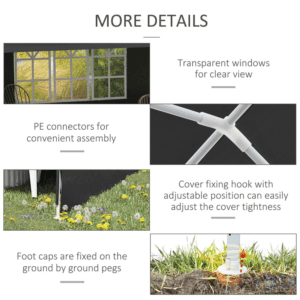 Outsunny 6mx3m Gazebo Dark Grey