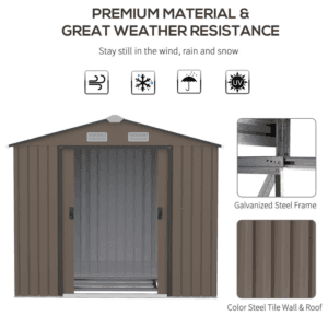 Outsunny Garden Shed w/Locking Door Brown