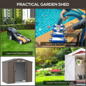 Outsunny Garden Shed w/Locking Door Brown