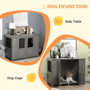 PawHut Dog Crate Kennel Cage End Table