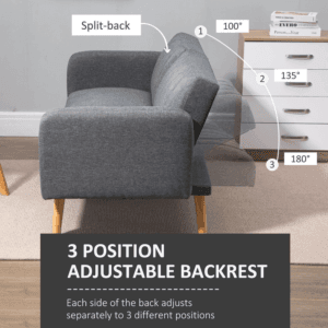 Homcom Two Seater Sofa Bed w/ Backrest