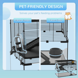 PawHut 3 Tiers Hamster Cage with Glass Bottom PawHut 3 Tiers Hamster Cage with Glass Bottom