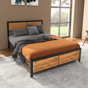 HOMCOM Double Size Bed Frame Steel Base