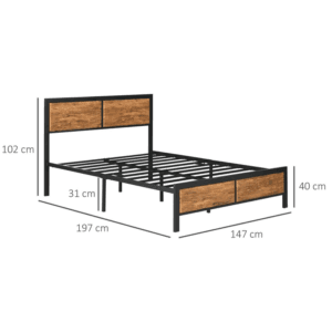 HOMCOM Double Size Bed Frame Steel Base