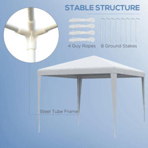 Outsunny 2.7 x 2.7m Small Gazebo White