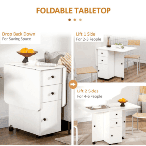 Homcom Folding Dining Table Drop Leaf