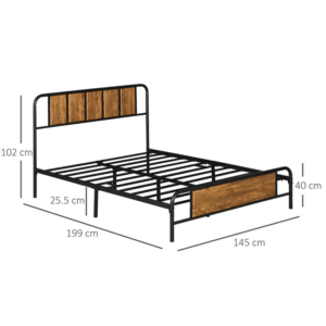 Homcom Double Bed Frame Steel Base