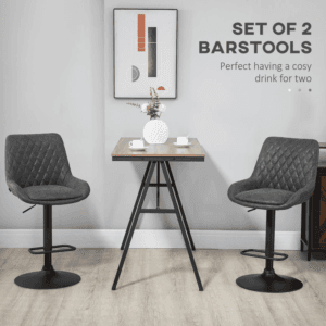 Homcom Bar Stools Set of 2 Adjustable