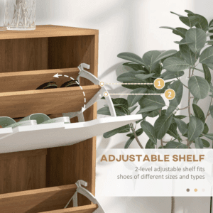 Homcom Shoe Storage Cabinet Flip Drawers