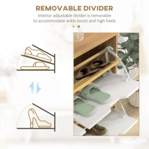 Homcom Shoe Storage Cabinet Flip Drawers