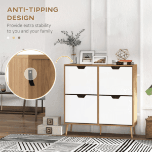 Homcom Shoe Storage Cabinet Flip Drawers