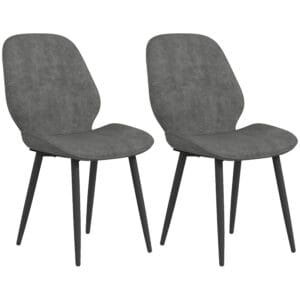 HOMCOM Dining Chairs Set of 2 Upholstered