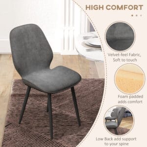 HOMCOM Dining Chairs Set of 2 Upholstered