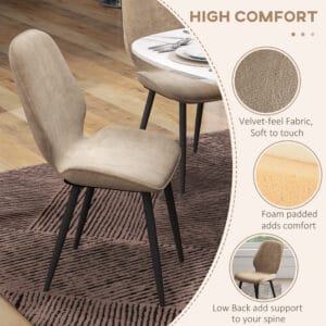 HOMCOM Dining Chairs Set of 2 Upholstered HOMCOM Dining Chairs Set of 2 Upholstered
