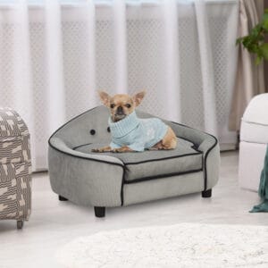 Pawhut Dog Plush Sofa Bed Grey