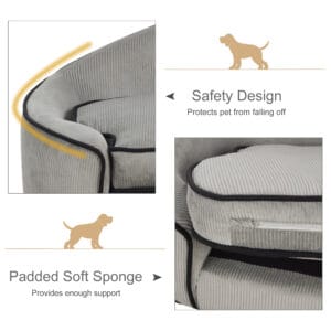 Pawhut Dog Plush Sofa Bed Grey