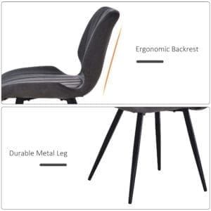 Homcom PU Leather Dining Chairs Set Of 2