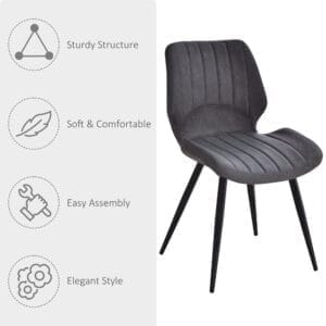 Homcom PU Leather Dining Chairs Set Of 2