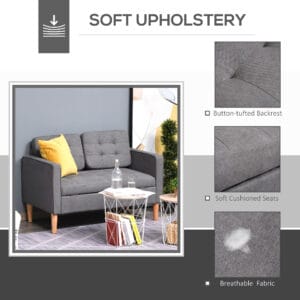 Homcom 2 Seater Sofa w/ Storage
