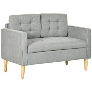 Homcom 2 Seater Sofa w/ Storage Grey