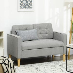 Homcom 2 Seater Sofa w/ Storage Grey