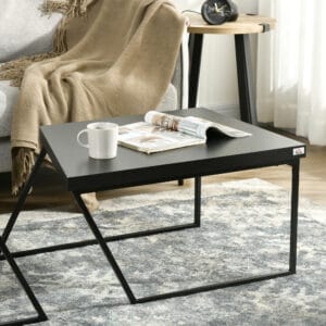 Homcom Coffee Table Set of 2 Steel Frame