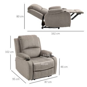 Homcom Recliner w/ Cup Holder